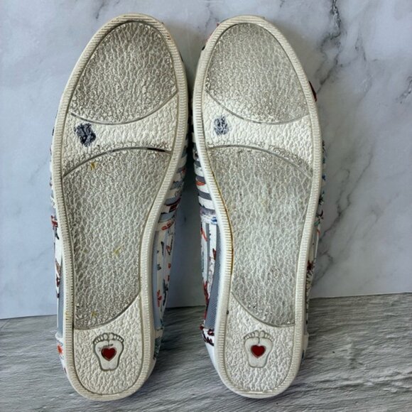 Skechers BOBS Women's Plush-Daisy Darling Sheer Panel Floral Slip Ballet Flat - Picture 14 of 15